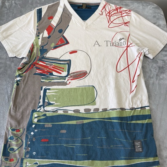 A. Tiziano Other - men's A. Tiziano graphic V-neck t-shirt.  Premium Wear Short Sleeve Size M